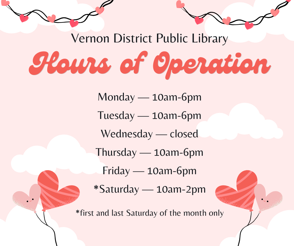 Hours We are open Mondays, Tuesdays, Thursdays, and Fridays 10am to 6pm. We are also open the first and last Saturday of the month from 10am until 2pm.