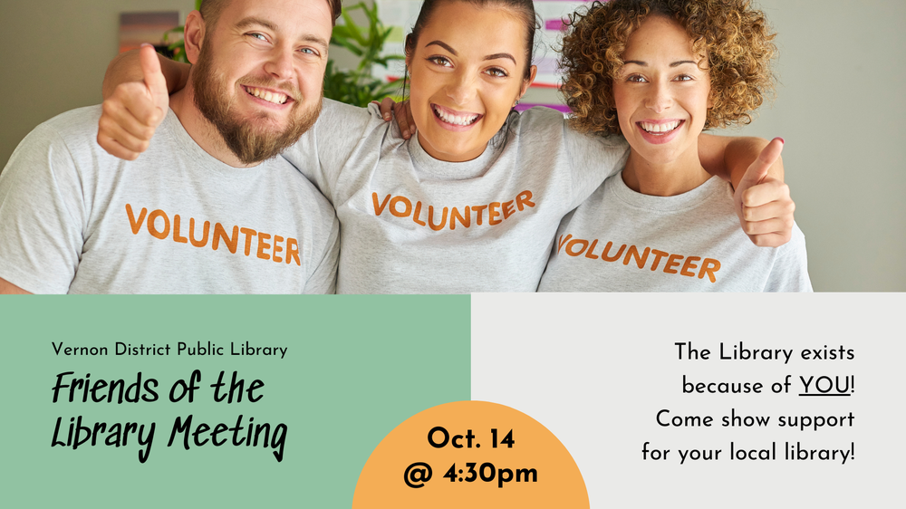 Friend of the Library Meeting 2nd Tuesday of the month at 4:30pm