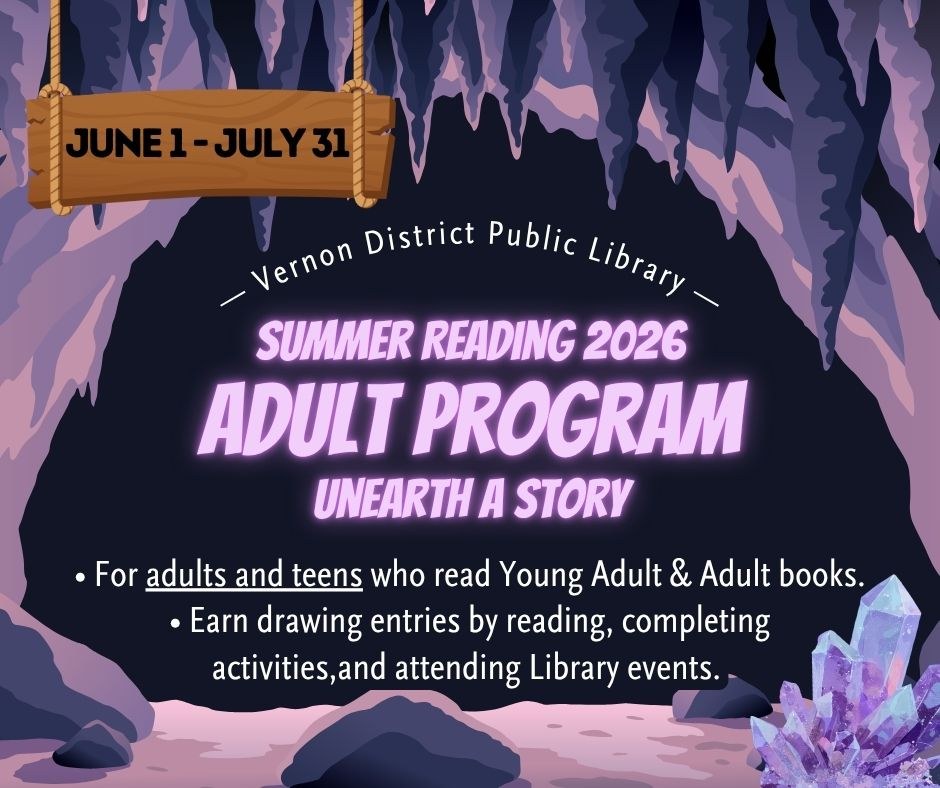 Adult Summer Reading Program For adults and teens who read Young Adult & Adult books. Earn drawing entries by reading, completing activities, and attending Library events!